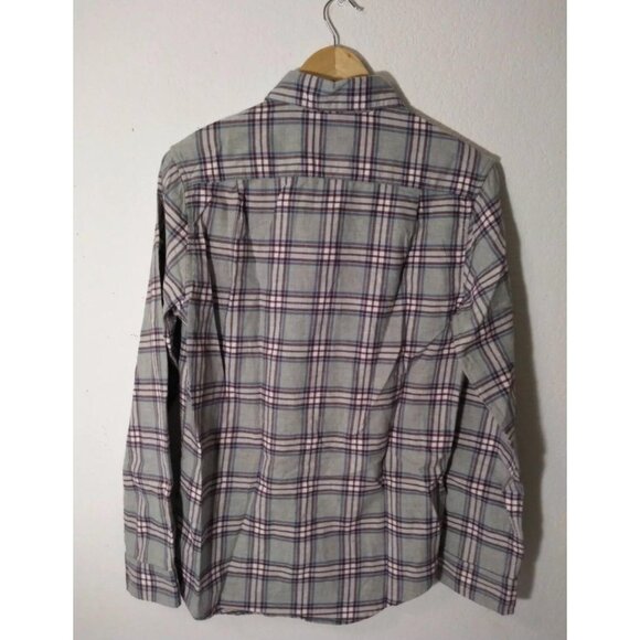 Goodfellow & Co Gray Red Plaid Flannel Standard Long Sleeve Shirt Small - Picture 2 of 2